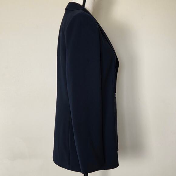 NWT LeSuit 2 Pc 10 Pleated Pants 2 Button Single Breasted Jacket Lined Dark Navy - Picture 6 of 16